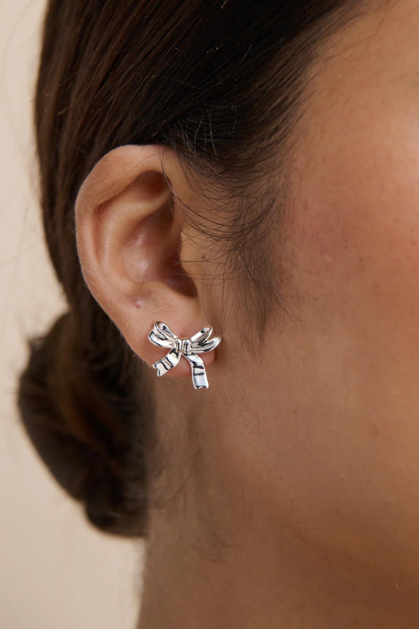 Chloe Bow Stud Silver