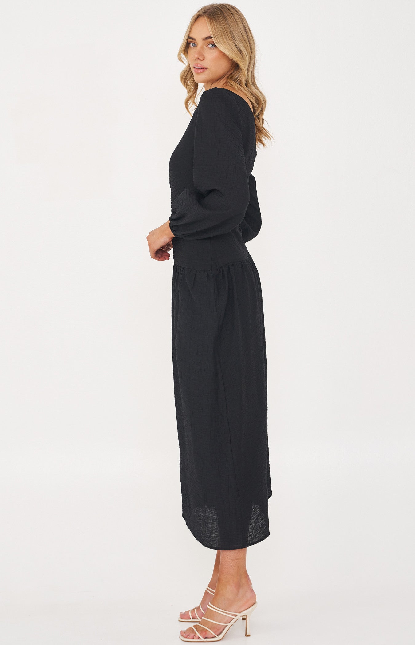 Kamena Long Sleeve Dress - Black